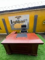 Neatly Used Large Executive Office Table With Executive Office Chair (chair slightly peel and table needs adjustment) - Image 10
