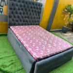 Barely Used 4.5by6 Grey Upholstrey Bedframe With Semi Orthopedic Mattress - Image 6