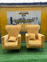 Barely Used Single Yellow Accent Chair (each) - Image 4