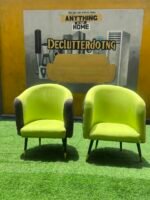 Barely Used Mini Lemon & Grey Armless Chair( both) - Image 4