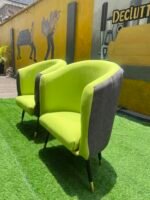 Barely Used Mini Lemon & Grey Armless Chair( both) - Image 3