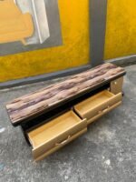 Barely Used Top Quality Glass Top Extendable Tv Console - Image 3