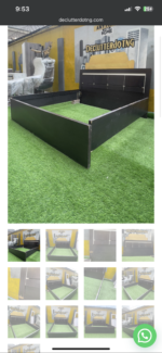 Neatly Used 6by6 DarkBrown & White Wooden Bedframe Without Pallet
