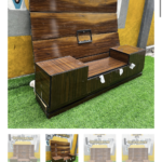 Neatly Used High Glossy Brown 2in1 Floating Tv Console