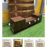 Neatly Used High Glossy Brown 2in1 Floating Tv Console