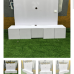 Neatly Used White Floating Tv Console With Led Light(open back)