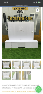 Neatly Used White Floating Tv Console With Led Light(open back)