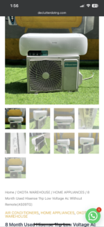 8 Month Used Hisense 1hp Low Voltage Ac Without Remote(AS09TG)