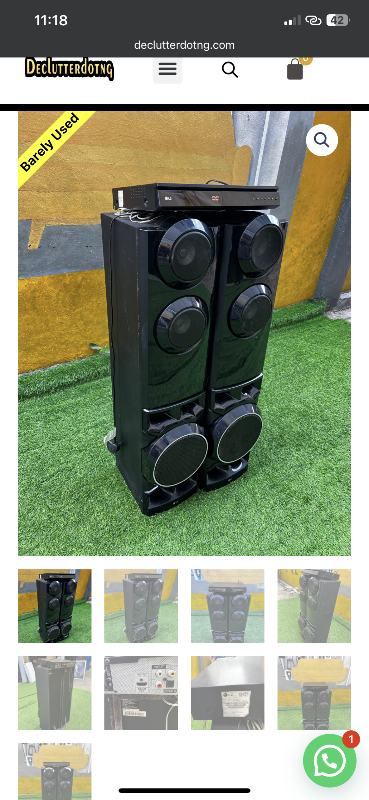 IMG_3557 Barely Used LG 1250 Watts Home Theater With DVD Player Receiver | AUD 687LHD - Image 1
