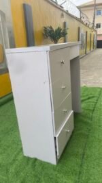 Neatly Used White Multipurpose Cabinet With Glass Top - Image 2