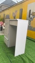 Neatly Used White Multipurpose Cabinet With Glass Top - Image 13