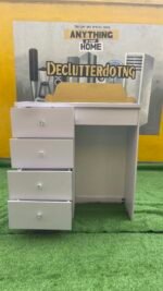 Neatly Used White Multipurpose Cabinet With Glass Top - Image 4