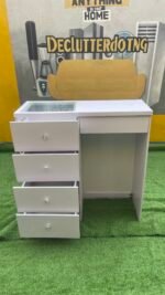 Neatly Used White Multipurpose Cabinet With Glass Top - Image 9