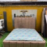 Neatly Used 6by6 Brown Bedframe With Brand New Semi Orthopedic Mattress
