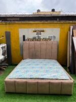 Neatly Used 6by6 Brown Bedframe With Brand New Semi Orthopedic Mattress