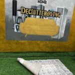 Barely Used 80x150cm Grey Center Rug (100% Polyster)