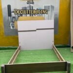 Barely Used White And Brown 4.5by6 Bedframe Without Pallet