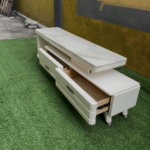 Neatly Used Off White Extendable Tv Console