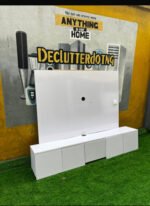 Neatly Used White Floating Tv Console With Led Light(open back) - Image 2