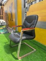 Neatly Used Top Quality Executive Office Chair With Wood Tapping - Image 5