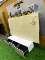 Barely Used White HDF Glossy Tv Console - Image 2