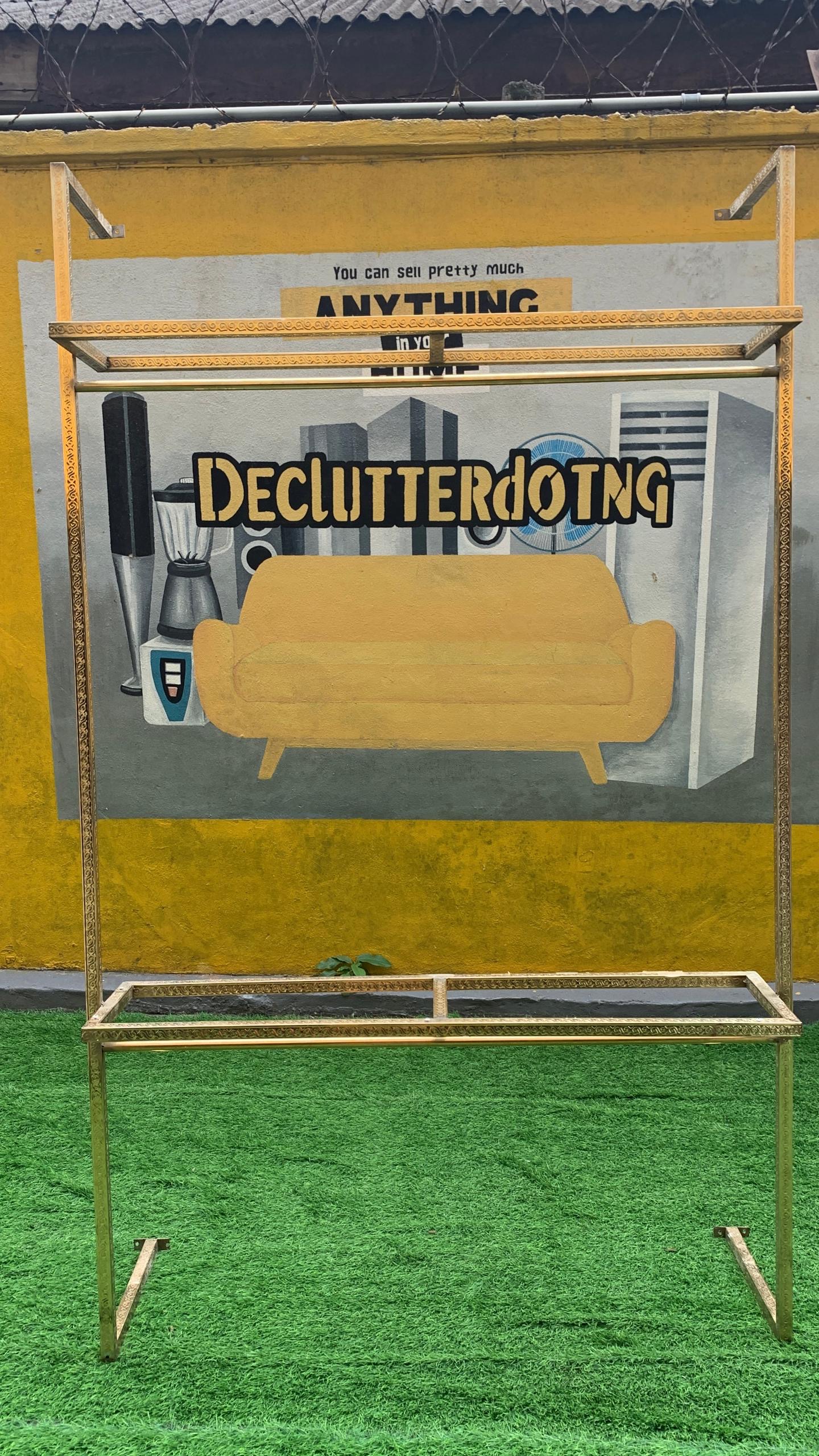 17c1e540-0208-4f70-a6d9-7f388b0f30e2 Barely Used 2 Step Stainless Steel Boutique Rack - Image 1