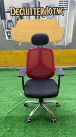 Barely Used Red & Black Swivel Office Chair