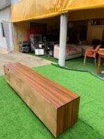 4 Month Used Top Quality Grey & Brown Tv Console With 5 Compartment Drawer - Image 2