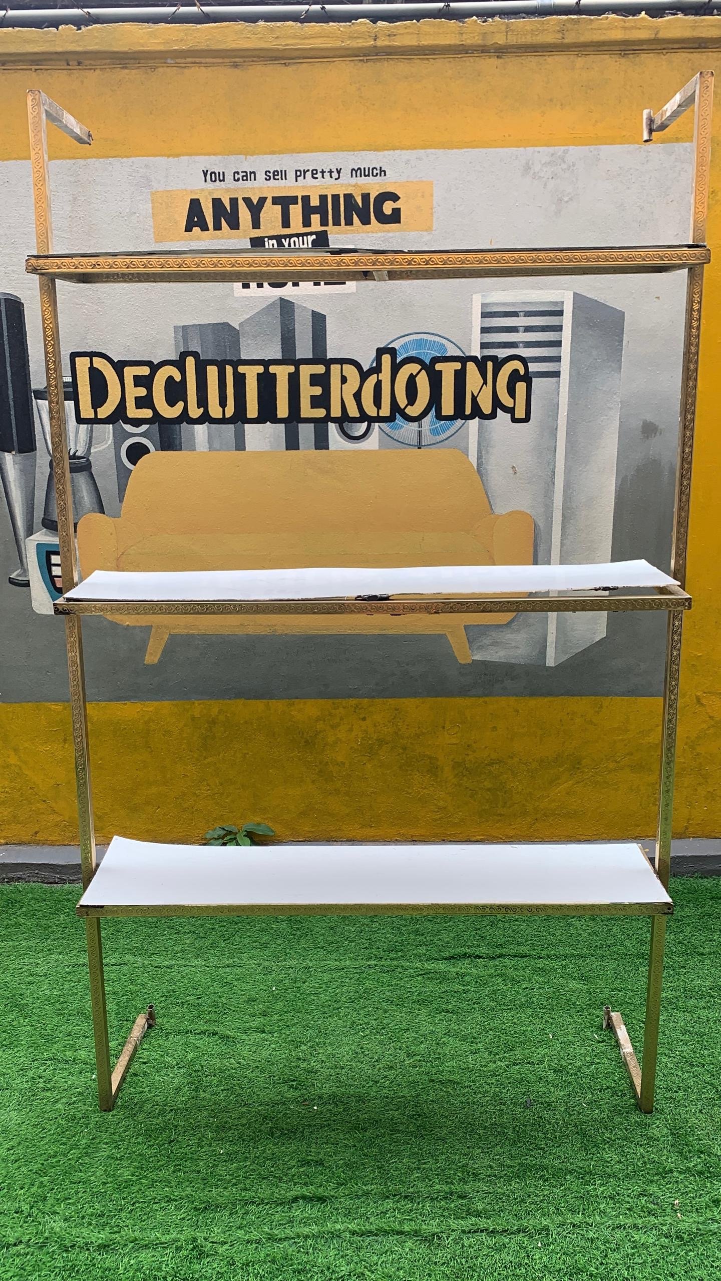 3a50acce-d8a7-46c6-8d5a-75bbb2dda54d Barely Used 3 Step Stainless Steel Boutique Rack - Image 1