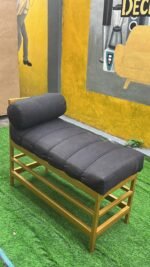 Barely Used Armless Chair With Golden Stand And Pillow - Image 6