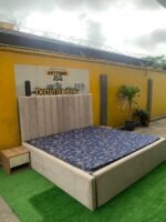 Barely Used 6by6 Top Quality Upholstery Bedframe With Full Orthopedic Vita Foam Mattress And Side Drawers - Image 2