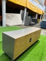 Barely Used Top Quality Brown And Grey Tv Console - Image 4