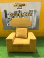 Single Seater Yellow Sofa With Pillow(Needs Washing)