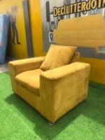 Single Seater Yellow Sofa With Pillow(Needs Washing) - Image 2