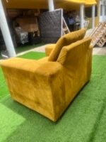 Single Seater Yellow Sofa With Pillow(Needs Washing) - Image 3