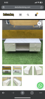 6 Months Used Top Quality White TV Console With Drawers