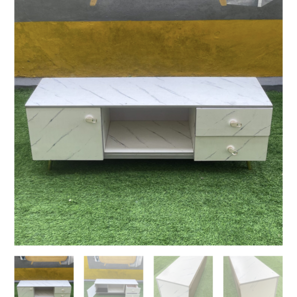 6 Months Used Top Quality White TV Console With Drawers