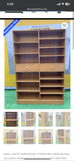 Relatively New Top Quality Golden Brown Multipurpose Open Shelf With Drawer