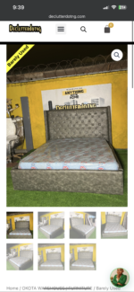 Barely Used 6by6 Deep Green Leather Bedframe With Semi Orthopedic Mattress