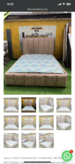 Neatly Used 6by6 Brown Bedframe With Brand New Semi Orthopedic Mattress - Image 2