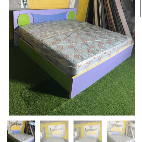 Neatly used 6by6 wooden bedframe with semi orthopedic mattress