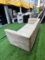 Neatly Used Top Quality 4 Seater Cream Couch With Golden Leg Stand - Image 4