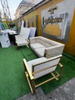 Barely Used Top Quality Imported 5 Seater Sofa Set With Iron Stand( 3,1,1) - Image 5