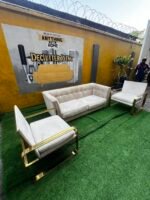 Barely Used Top Quality Imported 5 Seater Sofa Set With Iron Stand( 3,1,1) - Image 6