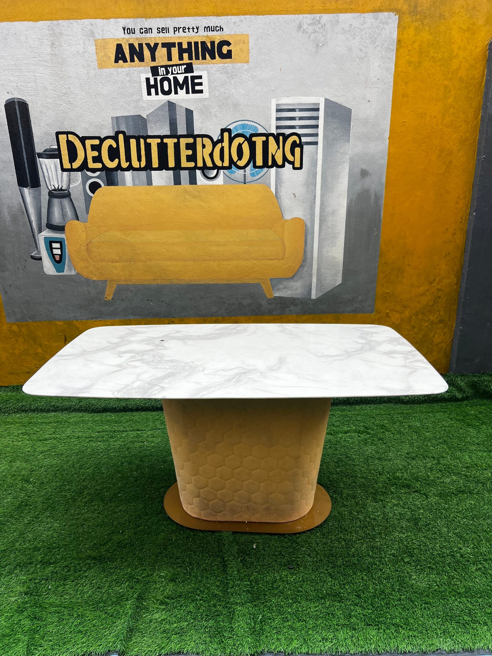 IMG_7986 Barely Used Top Quality Detachable Marble Top Dinning Table Only - Image 1