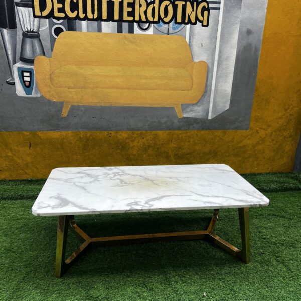 Neatly Used Top Quality Marble Top Imported Center Table With Iron Stand