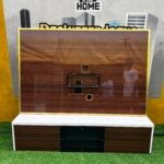 Barely Used Top  Quality Brown Glossy Wood Tv Console