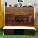 Barely Used Top  Quality Brown Glossy Wood Tv Console