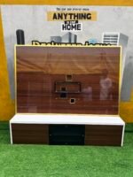 Barely Used Top  Quality Brown Glossy Wood Tv Console