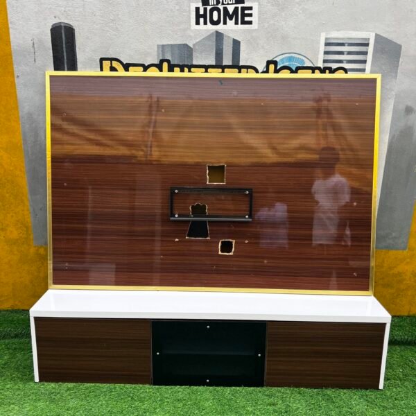 Barely Used Top  Quality Brown Glossy Wood Tv Console